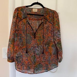 Anthropologie Floral Blouse